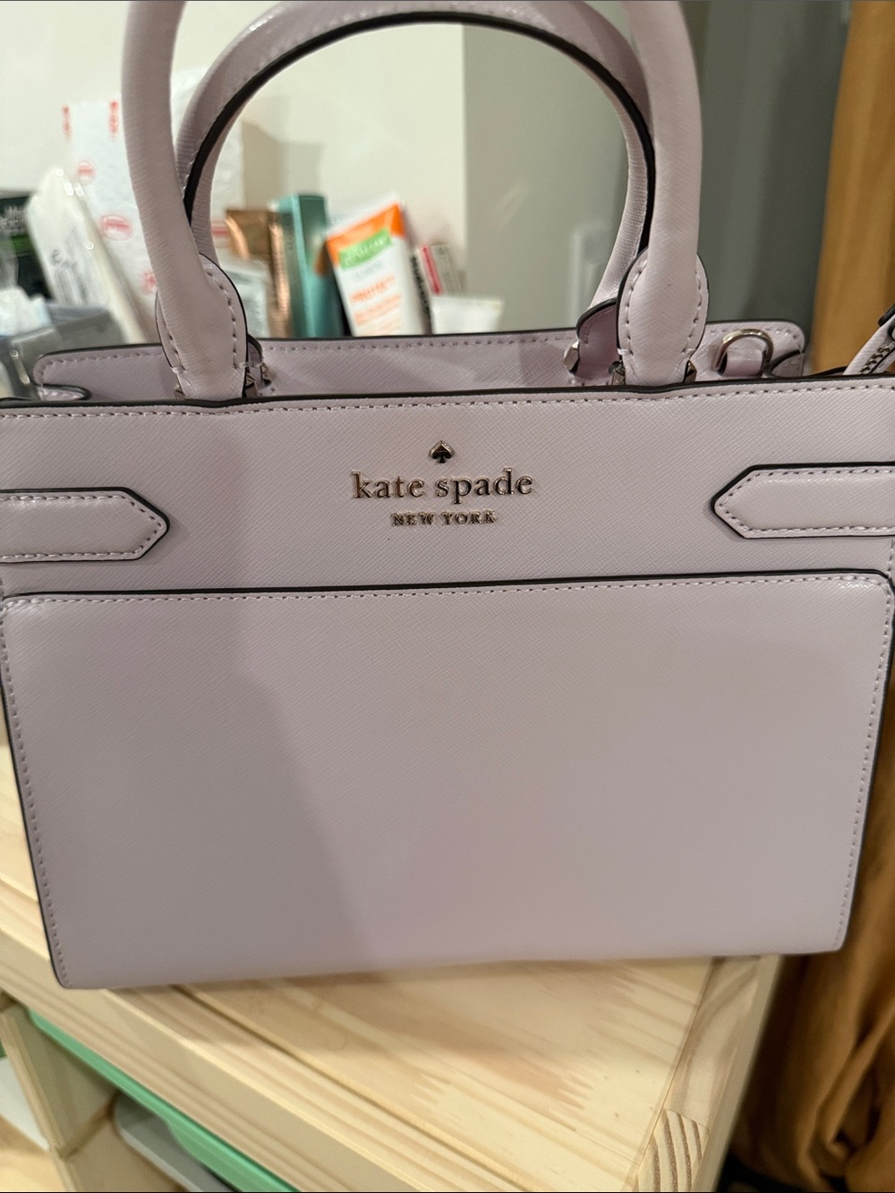 kate spade lilac Staci medium satchel with gold hardware - Picture 1 of 9